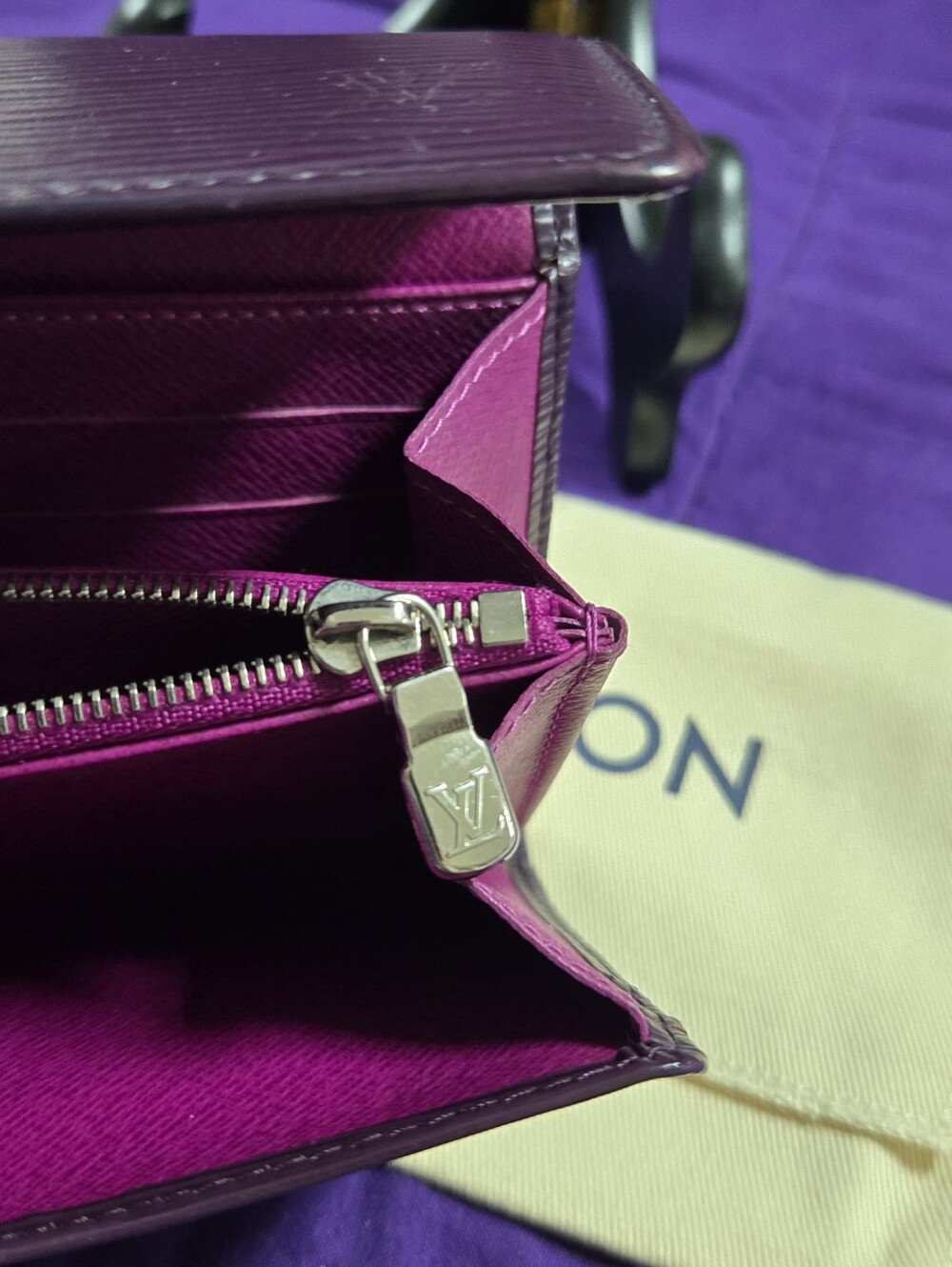 Louis Vuitton Plum Epi Leather Clutch Wallet - Picture 15 of 15